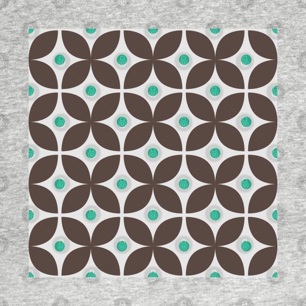 Geometric Pattern: Stylised Flower: Brown by Red Wolf